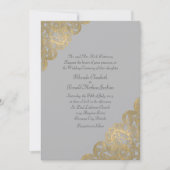 Faire-part de mariage gris et or (Devant)