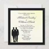 Faire-part de mariage gris jaune melon (Devant)