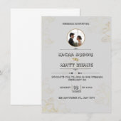 Faire-part de mariage gris moderne (Devant / Derrière)