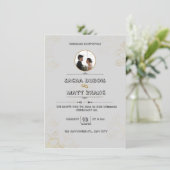 Faire-part de mariage gris moderne (Debout devant)