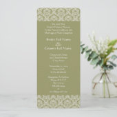 Faire-part de mariage Gris vert Damask (Debout devant)