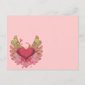 Faire-part de mariage Grunge Heart Raspberry Pink (Dos)