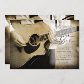 Faire-part de mariage guitare (Devant / Derrière)