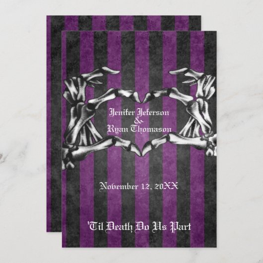 faire-part de mariage halloween (Devant / Derrière)