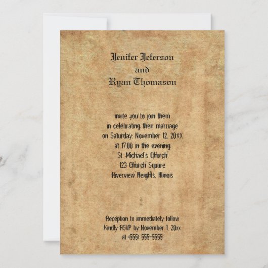 faire-part de mariage halloween (Dos)