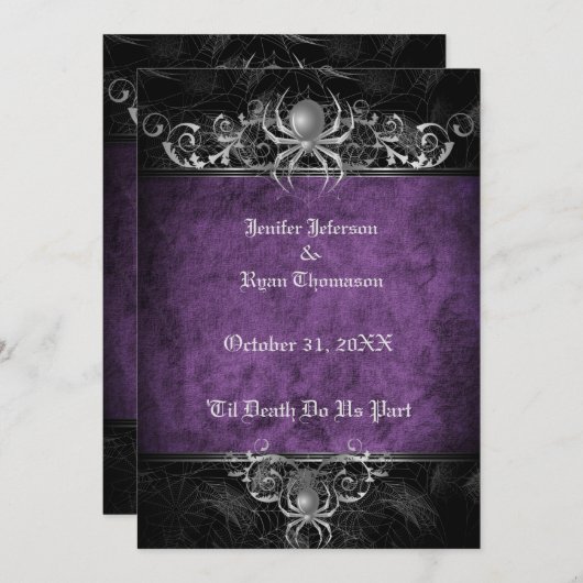 faire-part de mariage halloween (Devant / Derrière)