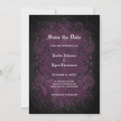 Faire-part de mariage Halloween gothique violet (Devant)