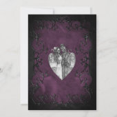 Faire-part de mariage Halloween gothique violet fo (Dos)