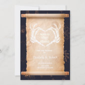 Faire-part de mariage Halloween Mains de squelette (Devant)