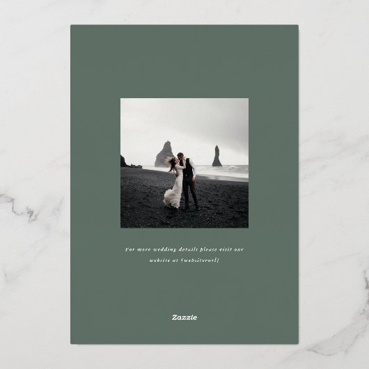 Faire-part de mariage Hamilton Silver Greenery Sav (Verso)