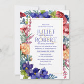 Faire-part de mariage | Happiness Watercolor Flora (Devant)