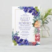 Faire-part de mariage | Happiness Watercolor Flora (Debout devant)