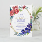 Faire-part de mariage | Happiness Watercolor Flora (Debout devant)