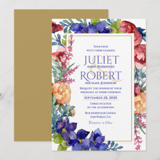 Faire-part de mariage | Happiness Watercolor Flora