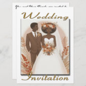 Faire-part de mariage Happy Ethnic couple (Devant / Derrière)