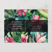 Faire-Part de Mariage Hawaïen Floral Tropical (Dos)