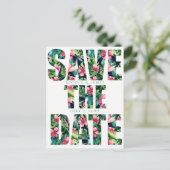 Faire-Part de Mariage Hawaïen Floral Tropical (Debout devant)