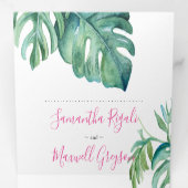 Faire-part de mariage Hawaii Tropical Tout en un (Intérieur en premier)