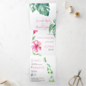 Faire-part de mariage Hawaii Tropical Tout en un (Intérieur)