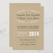 Faire-part de mariage Heart Vines (Devant / Derrière)