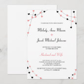 Faire-part de mariage Hearts (Devant / Derrière)