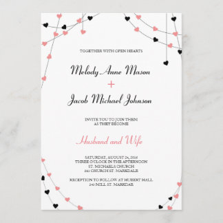 Faire-part de mariage Hearts