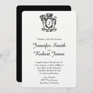 Faire-part de mariage héraldique élégant de