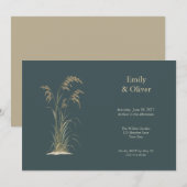 Faire-part de mariage Herbe de Dune Côtière (Devant / Derrière)