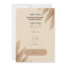 Faire-part de mariage herbe de la Pampa Bohème | M