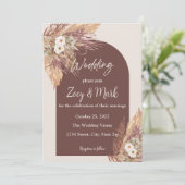 Faire-part de mariage herbe de Pampas Boho — Terra (Debout devant)