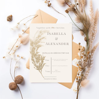 Faire-part de mariage Herbe des Pampas