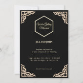 Faire-part de mariage hexagone noir et crème (Devant)