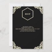 Faire-part de mariage hexagone noir et crème (Dos)