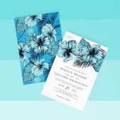 Faire-part de mariage Hibiscus bleu