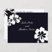 Faire-part de mariage Hibiscus bleu foncé (Devant / Derrière)