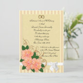 Faire-part de mariage Hibiscus fleurs pêche (Debout devant)