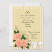 Faire-part de mariage Hibiscus fleurs pêche (Dos)