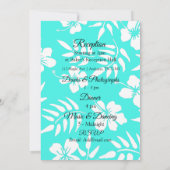 Faire-part de mariage Hibiscus turquoise (Dos)
