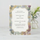 Faire-part de mariage Highland Heather (Debout devant)