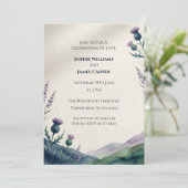 Faire-part de mariage Highland Thistle (Debout devant)