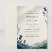 Faire-part de mariage Highland Thistle (Devant / Derrière)