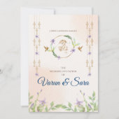 Faire-part de mariage hindou et invitations indien (Devant)