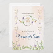 Faire-part de mariage hindou et invitations indien (Devant / Derrière)