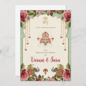 Faire-part de mariage hindou et invitations indien (Devant / Derrière)