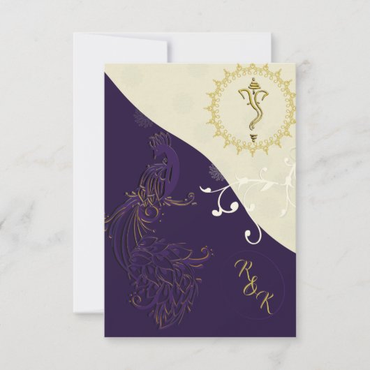 Faire-part de mariage hindoue indienne (Devant)