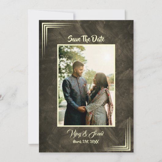 Faire-part de mariage hindoue indienne avec image  (Dos)