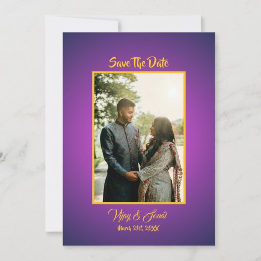 Faire-part de mariage hindoue indienne avec image  (Dos)