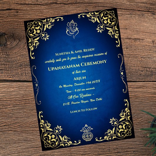 Faire-part de mariage hindoue indienne avec image 