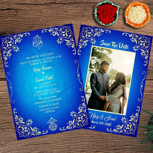 Faire-part de mariage hindoue indienne avec image 