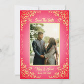Faire-part de mariage hindoue indienne avec image  (Dos)